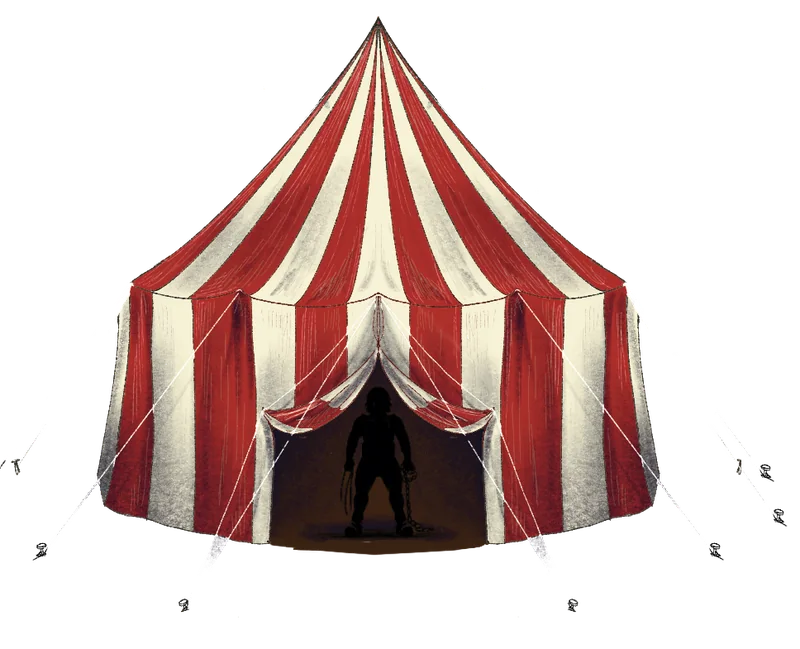 Ilustración de una carpa de circo